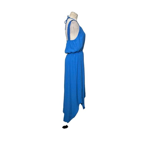 NY Collections blue strap sleeves asymmetrical dress size Small - Picture 7 of 12